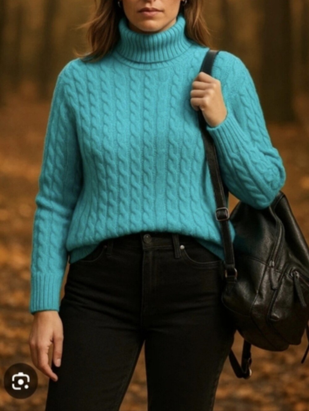 5 For $25✨️Hollister Womens Small Turquoise Blue Soft Knit Turtleneck Sweater